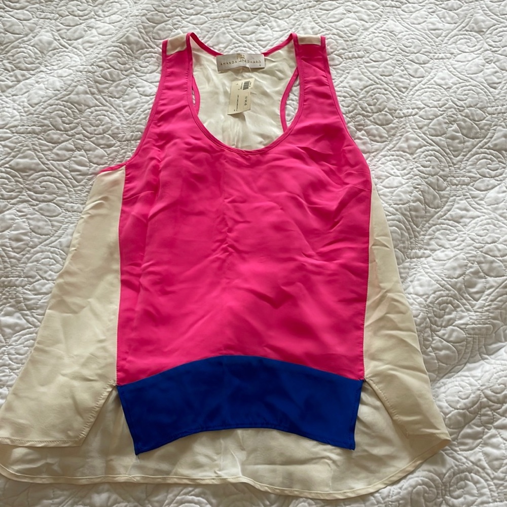 Amanda Uprichard racer back silk tank